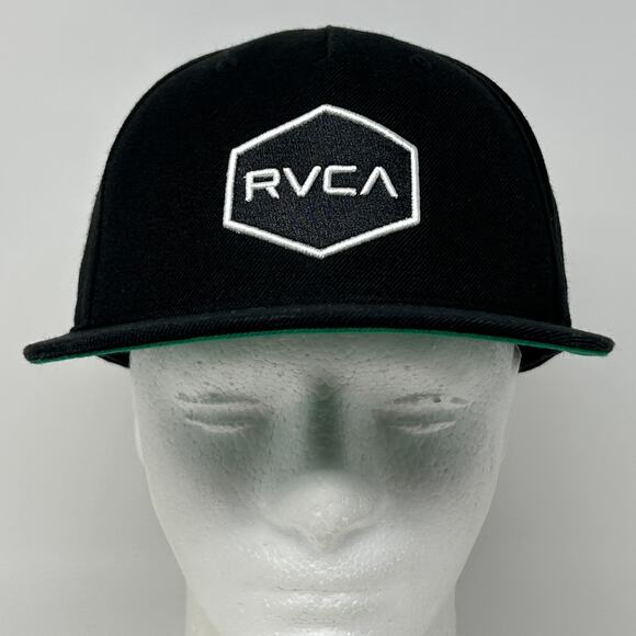 RVCA Hat Baseball Cap PM Tenore Skater Surfer Surfing MMA Snapback Mid Fit Black - Picture 2 of 9
